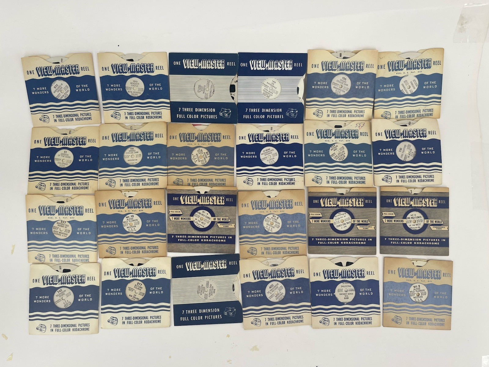 Vintage Sawyer’s View-Master Reel Lot 24 Palestine TV Stars USA Travel 1940s #63