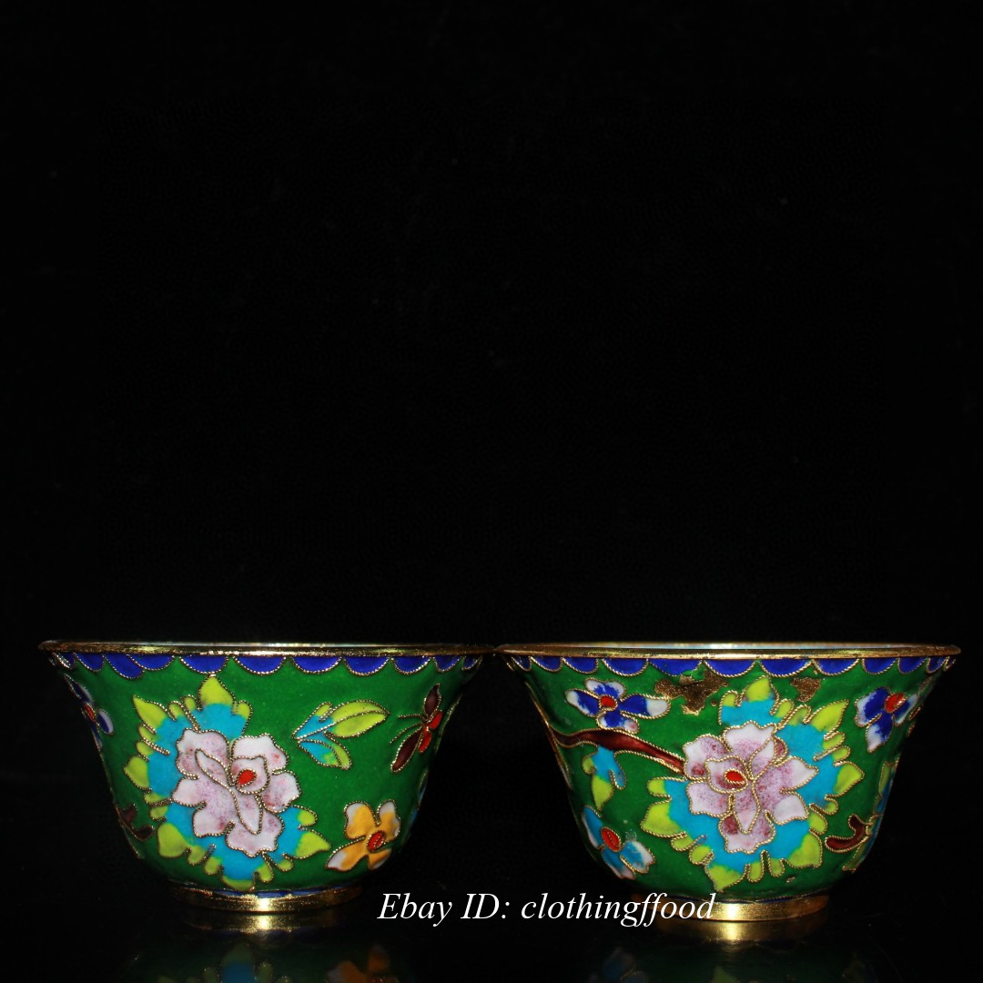 1PC Collect Purple Copper Tire Cloisonn É String Peony Flower Bowl Ornaments