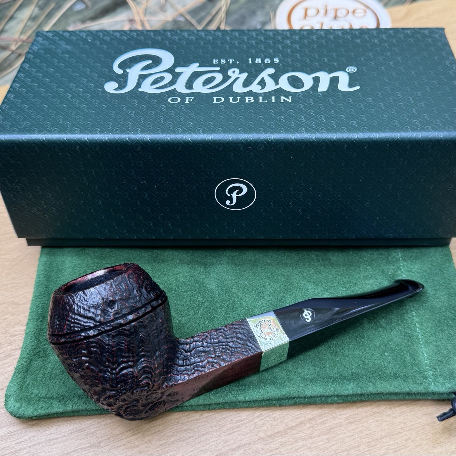Peterson Sherlock Holmes Sandblasted Baker Street P-Lip Tobacco Pipe - New
