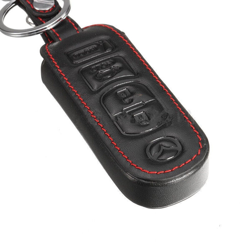 For Mazda 3/6/CX5/CX7/2017 Remote Key Protector 4-Button PU Leather Case Cover