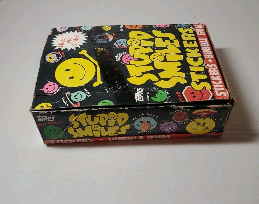 1989 Topps Stupid Smiles Stickers Full Sticker Card Box 48 Sealed Packs