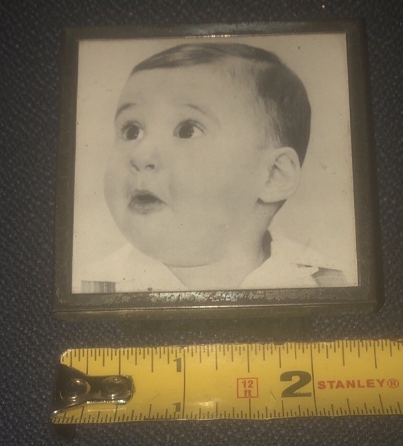 Antique Raimond Sterling Silver 2.5” x 2.5” Photo Frame with Black Velvet Easel