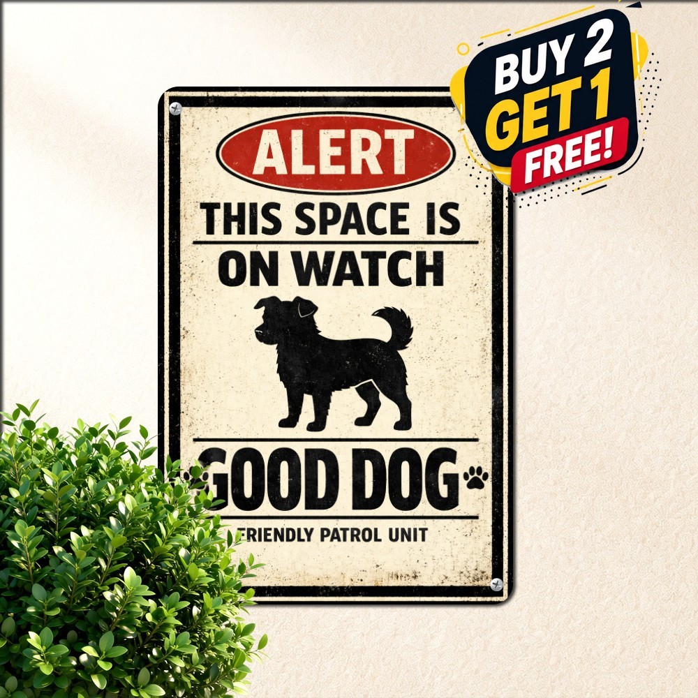 vintage corgi patrol warning tin metal signs home