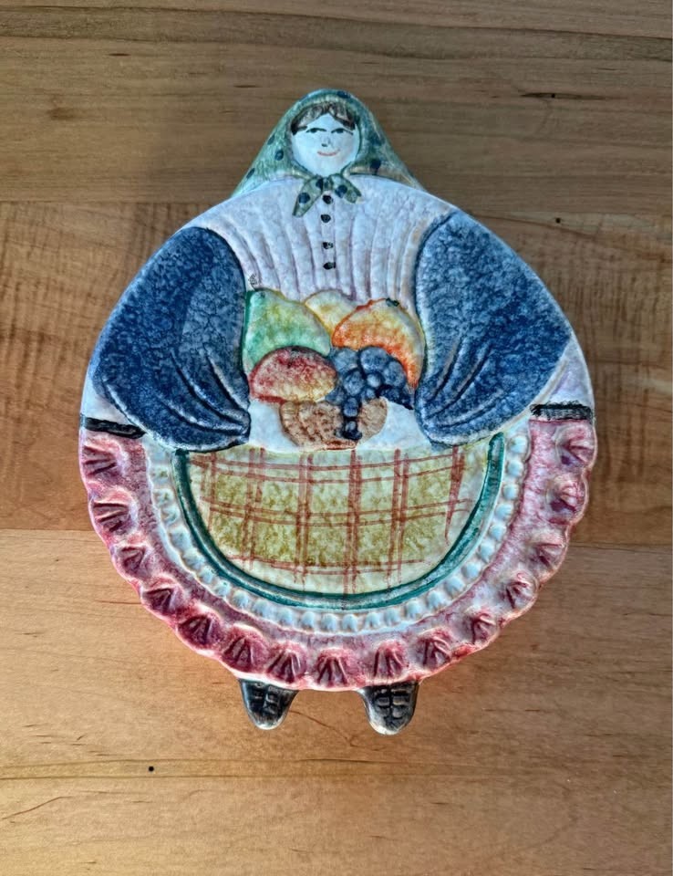 Vintage Italian Ceramic Wall Plaques / Trivets – Pair