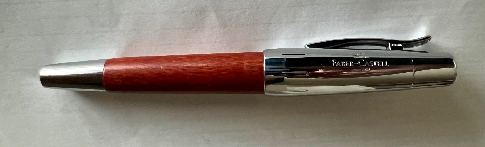 Faber-Castell e-motion Fountain Pen, Wood and Chrome Brown - Extra Fine
