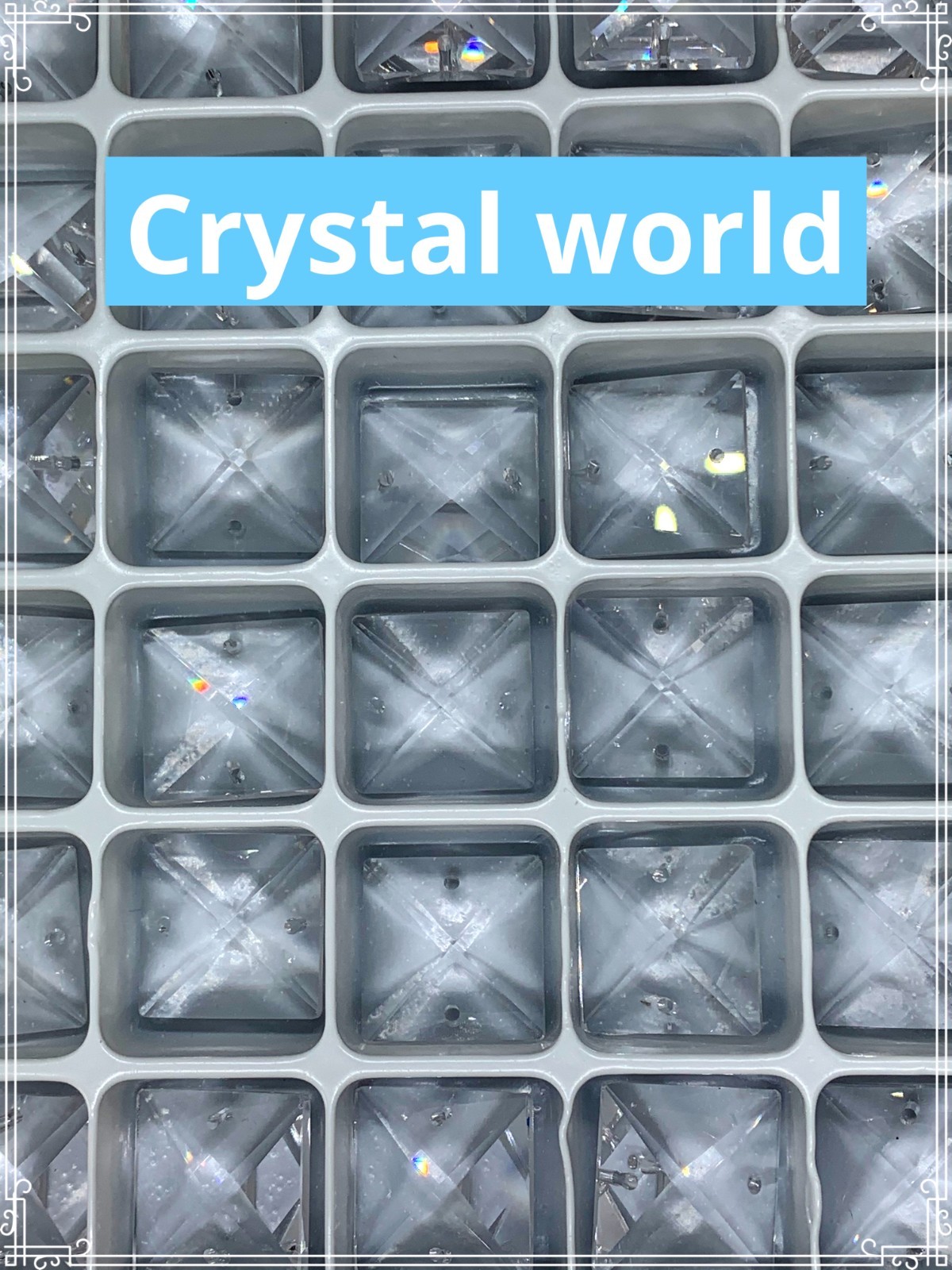 108pcs 16mm Square Prisms Set Crystal Beads Asfour Lead Chandelier Lamp Part