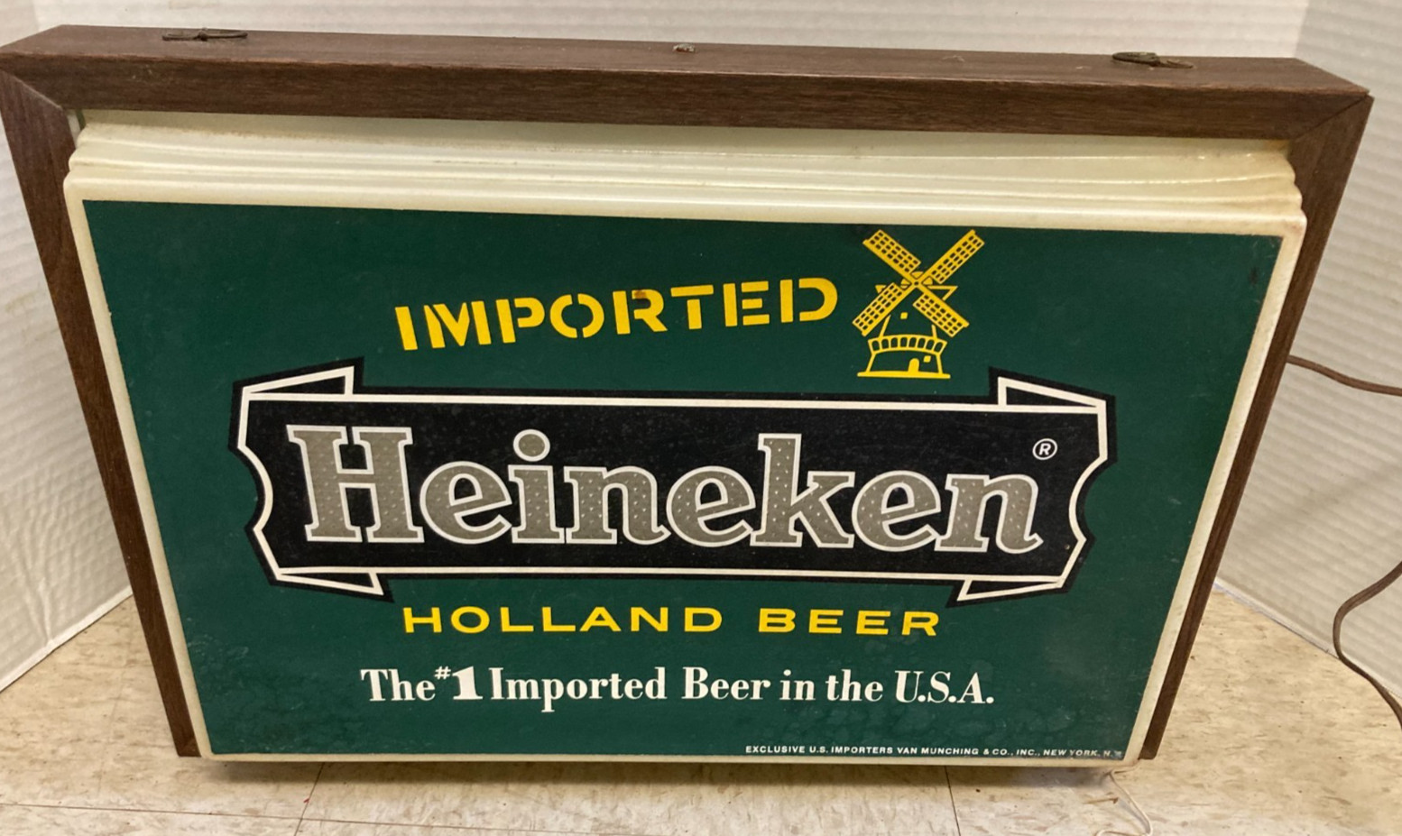 Vintage Heineken Beer Working Lighted Sign