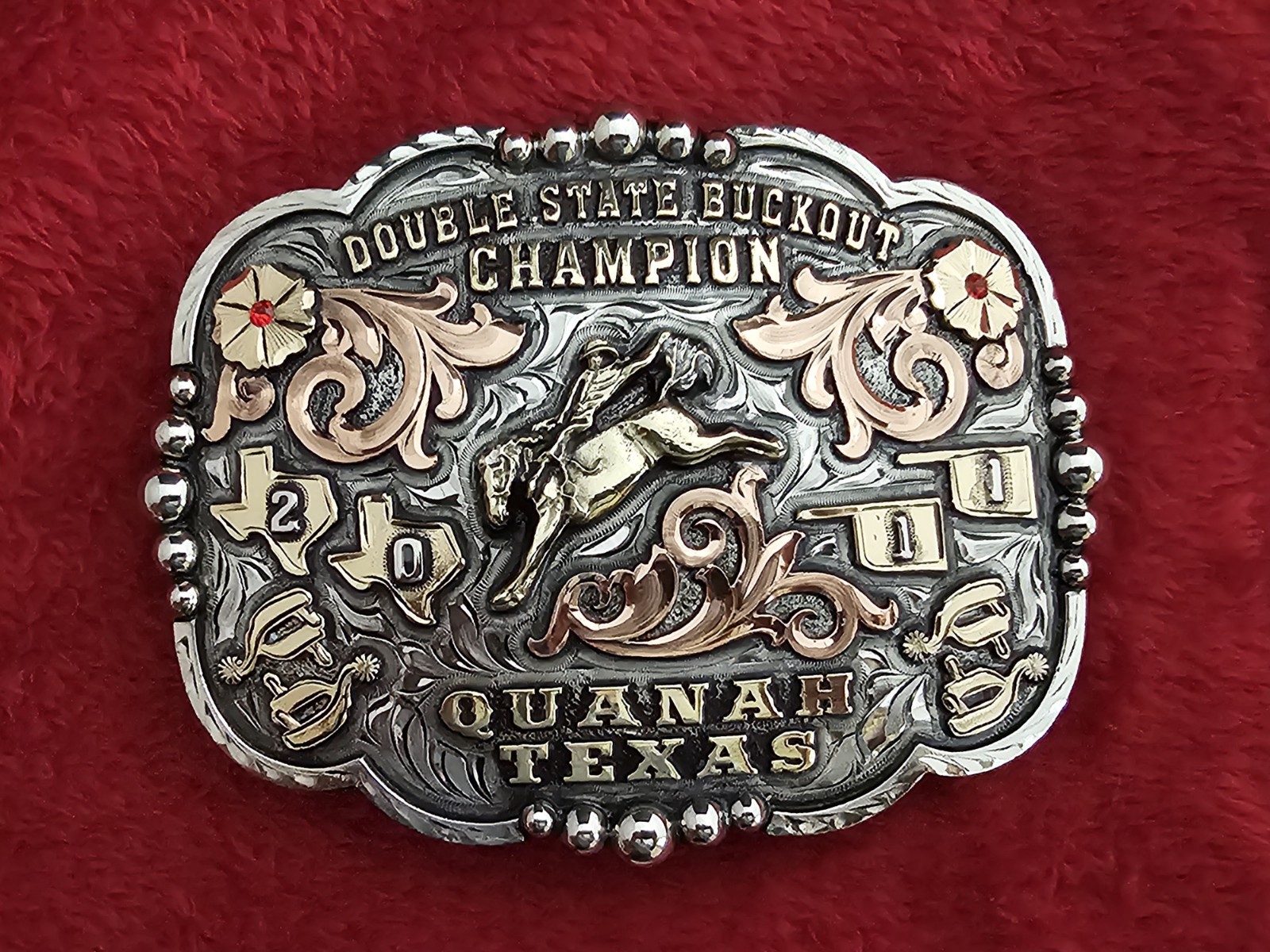 Rodeo X~Treme Bronc Rider☆Rare☆2011☆CHAMPION TROPHY BUCKLE☆Quanah Texas☆887