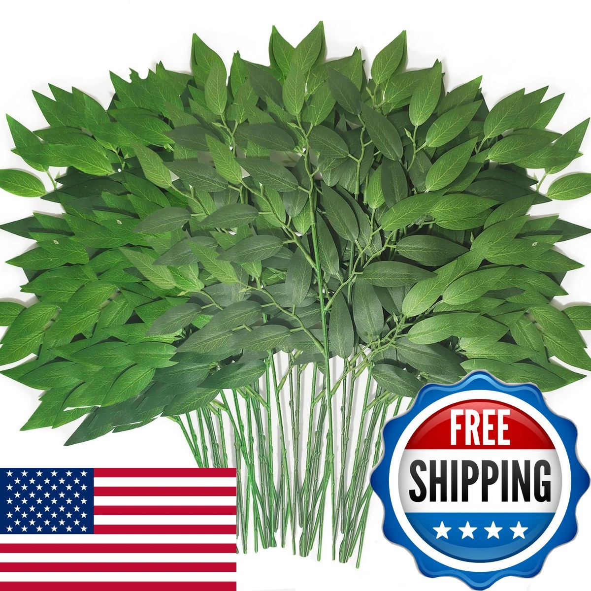 FUNORNAM 100Pcs Italian Ruscus Greenery Stems 18\