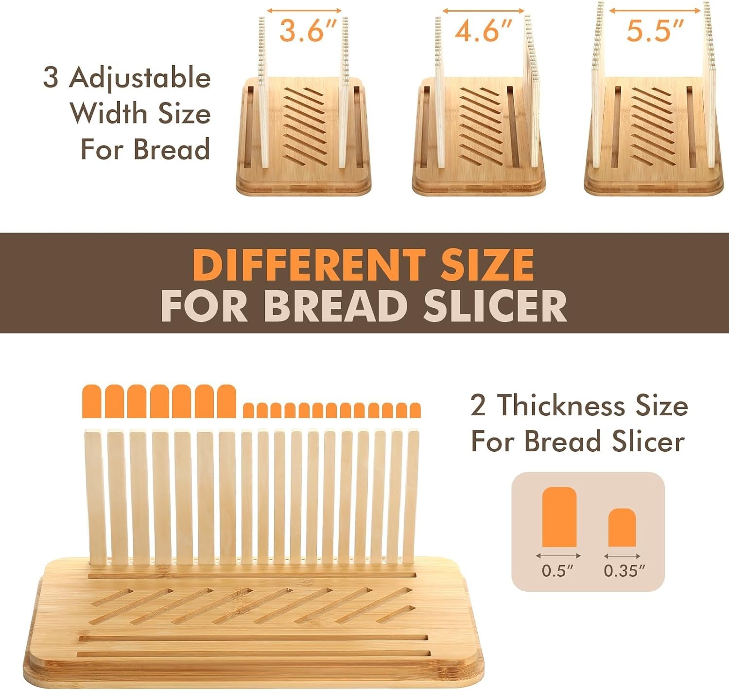 Bread Slicer for Homemade Bread with Box, White Bread Storage for Kitchen Cou...
