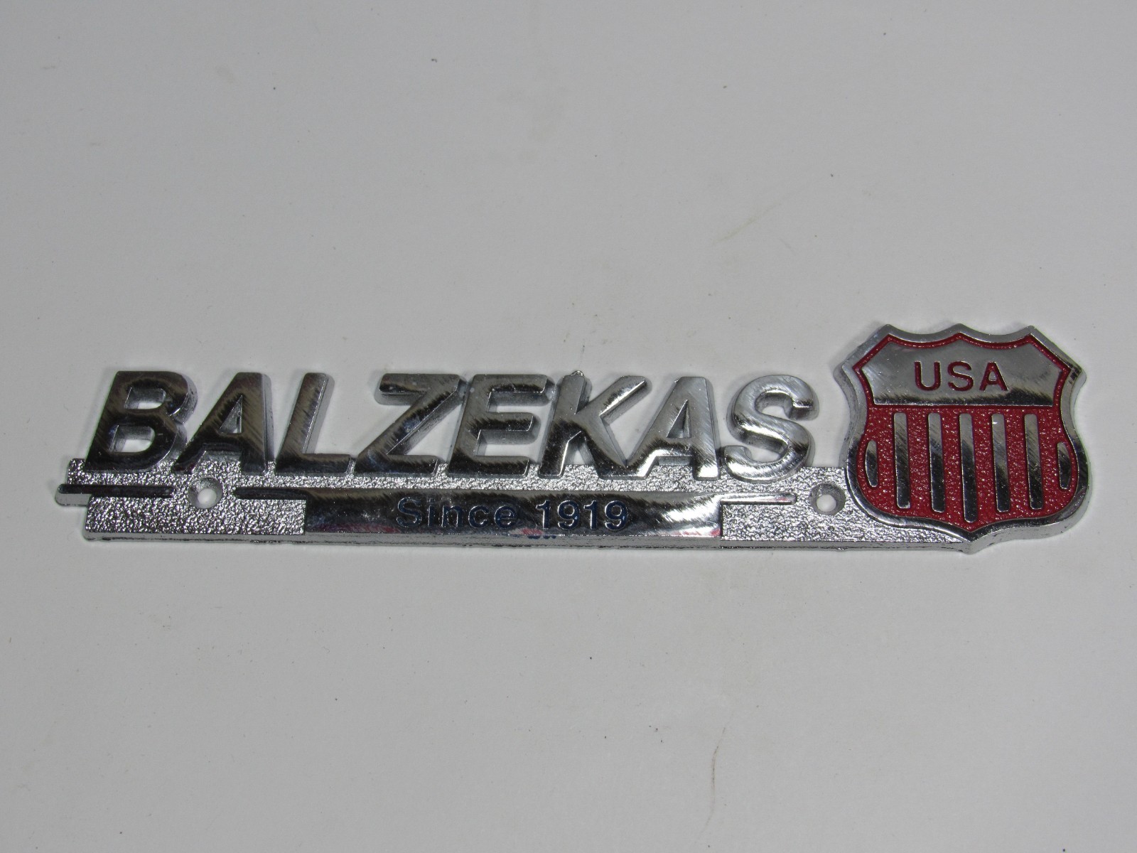VTG Balzekas Chrysler Chicago Illinois Metal Dealership Badge Emblem Tag IL Oil