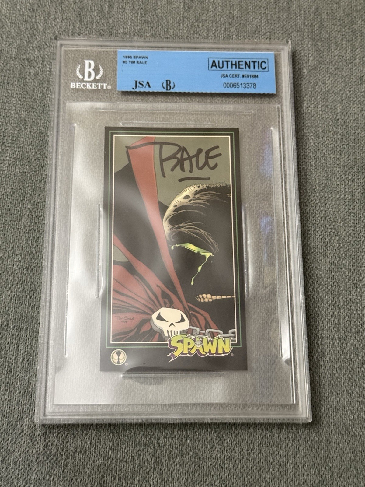 Tim Sale Autographed 1995 Spawn Trading Card  Double Authenticated JSA & Beckett
