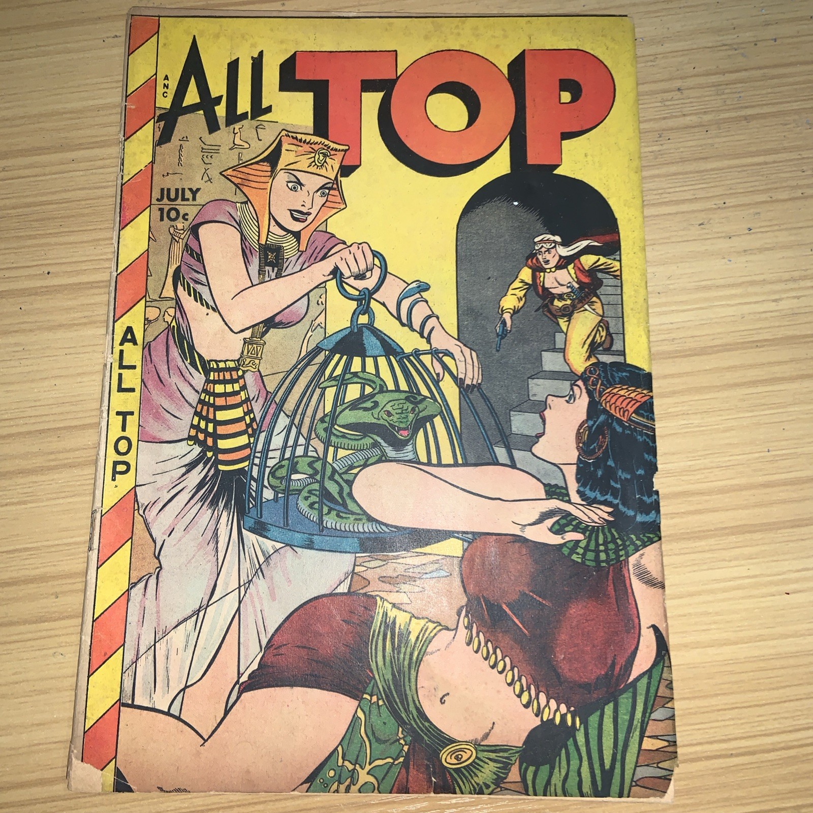 All Top Comics # 18 GGA Headlights cover 1949 Last Issue