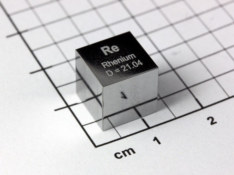 Rhenium density cube ultra precision 10.0x10.0x10.0mm  - 99.95% purity