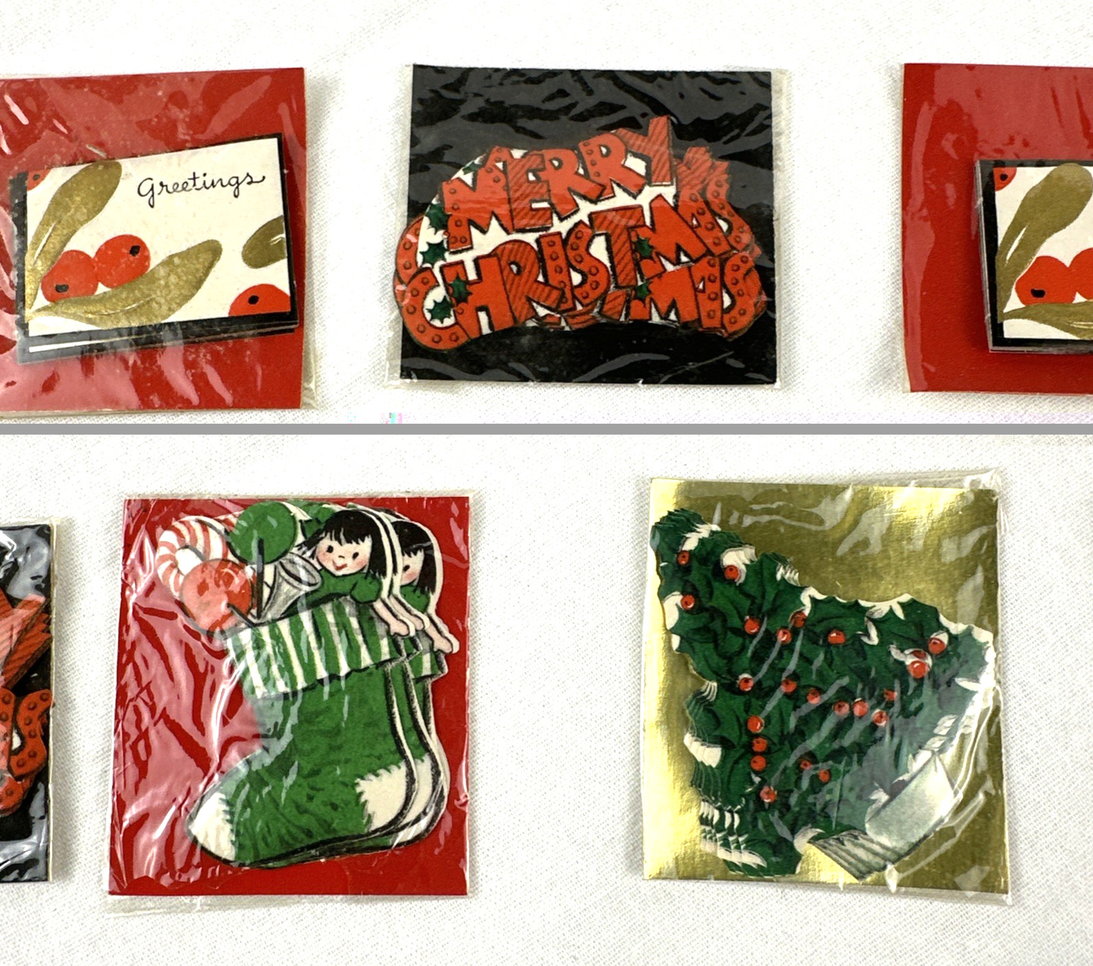 Vintage Hallmark & Gibson Christmas Seals Packages, Various Designs, 