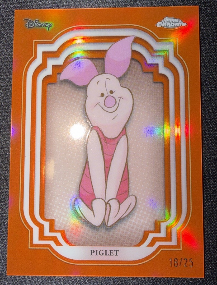 Piglet 2024 Topps Chrome Disney #127 Orange Refractor /25 