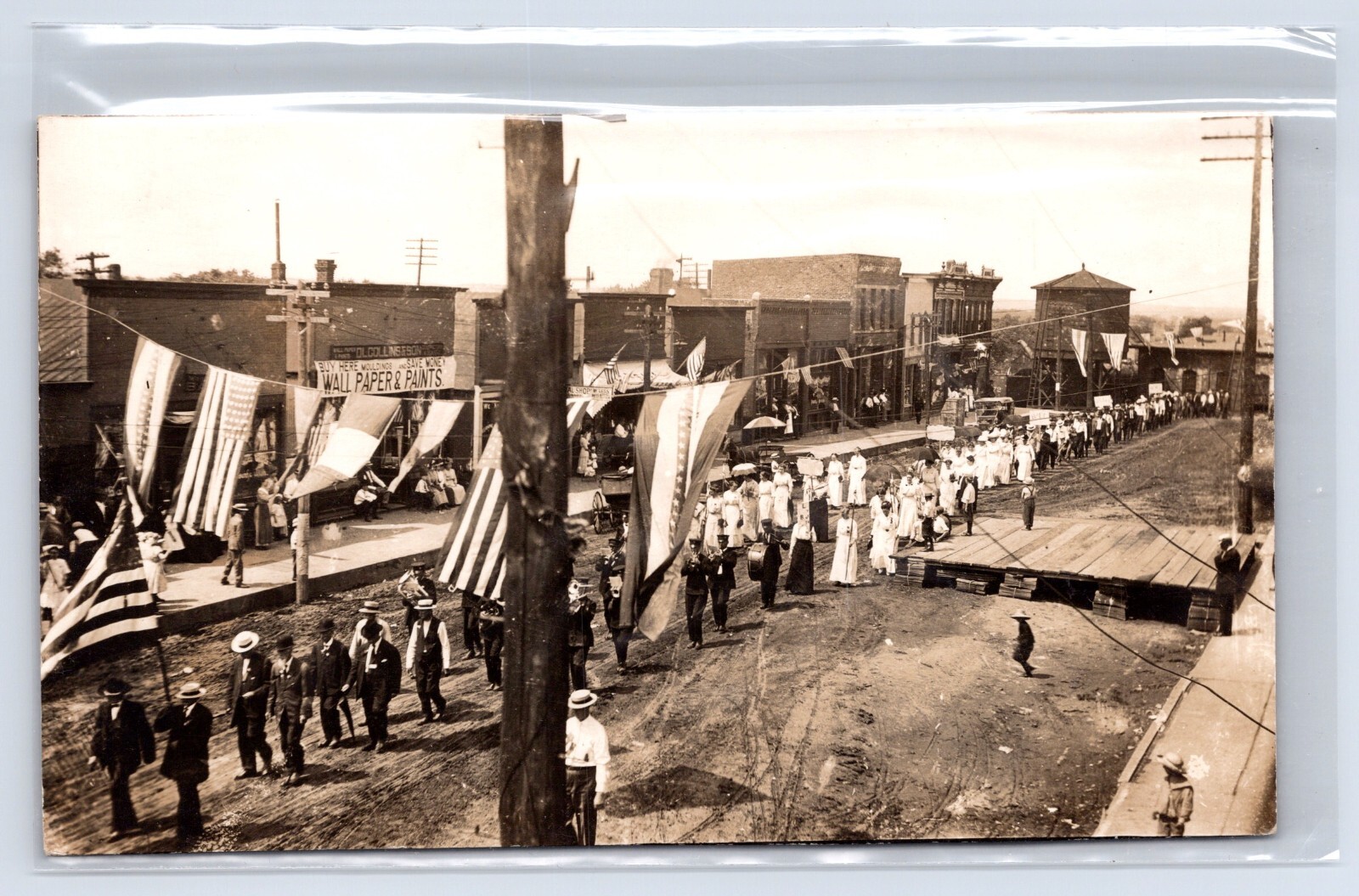 Rare RPPC Women's Suffrage Parade - circa 1910-1912 - Real Photo Postcard