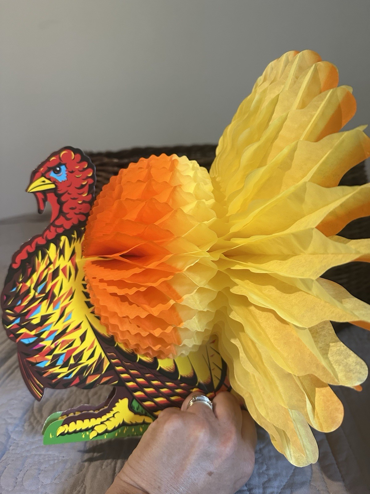 Vintage Beistle Honeycomb Thanksgiving Turkey 1969 Decorations