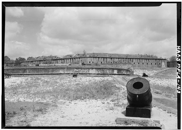 Photo:Pensacola Florida 1844 Fort Barrancas fortification cannon HABS
