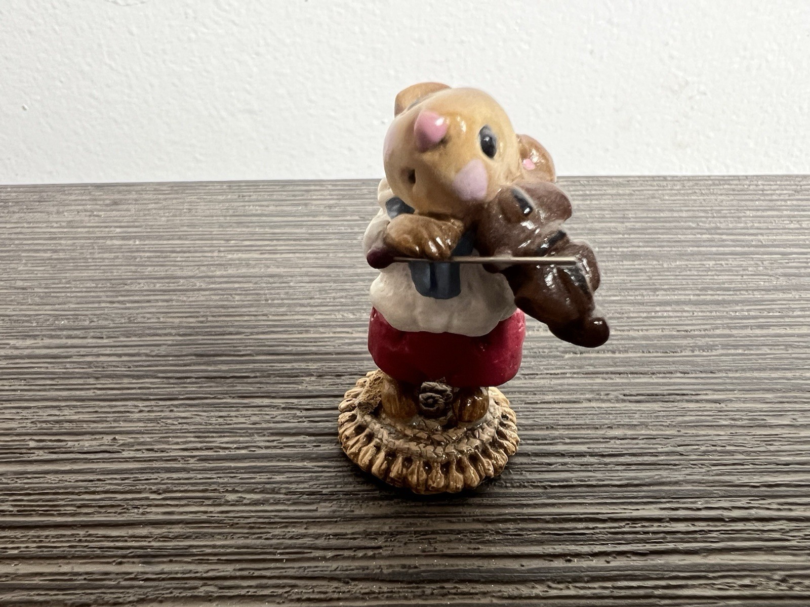 Wee Forest Folk M-031 Mouse Violinist 1978 Retired Red Pants