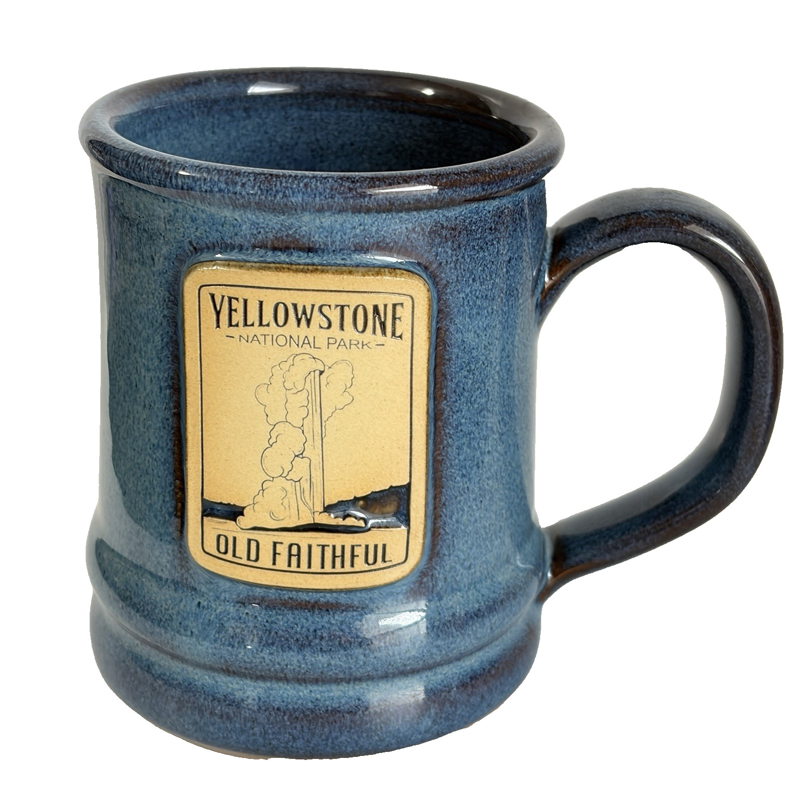 Deneen YELLOWSTONE Old Faithful Blue Pottery Mug 2026