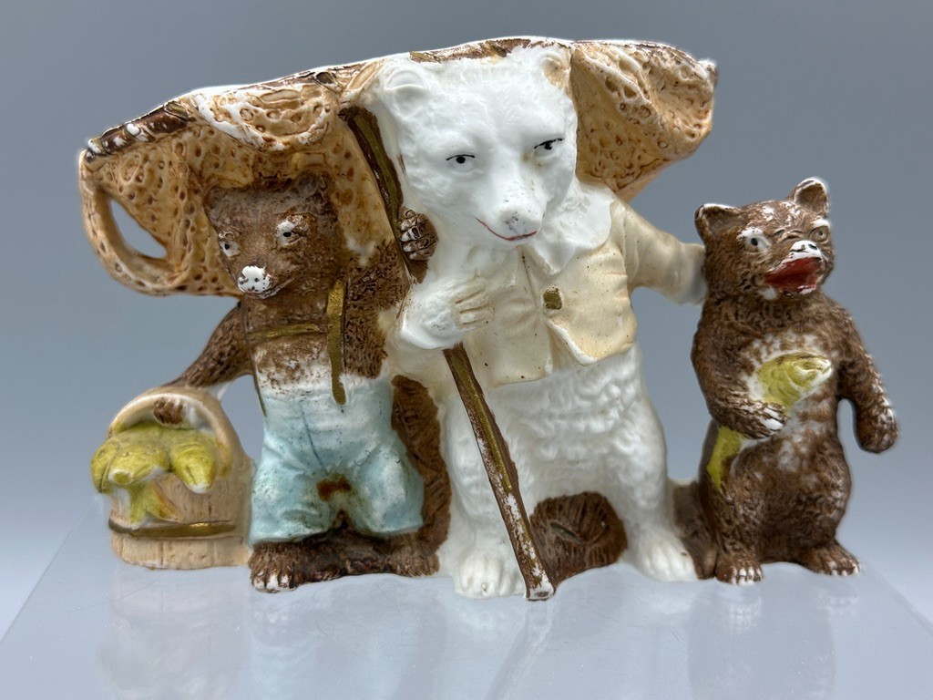1900s G-Dep CARL SCHNEIDER Bisque Roosevelt Bears Teddy Antique 9774 Germany