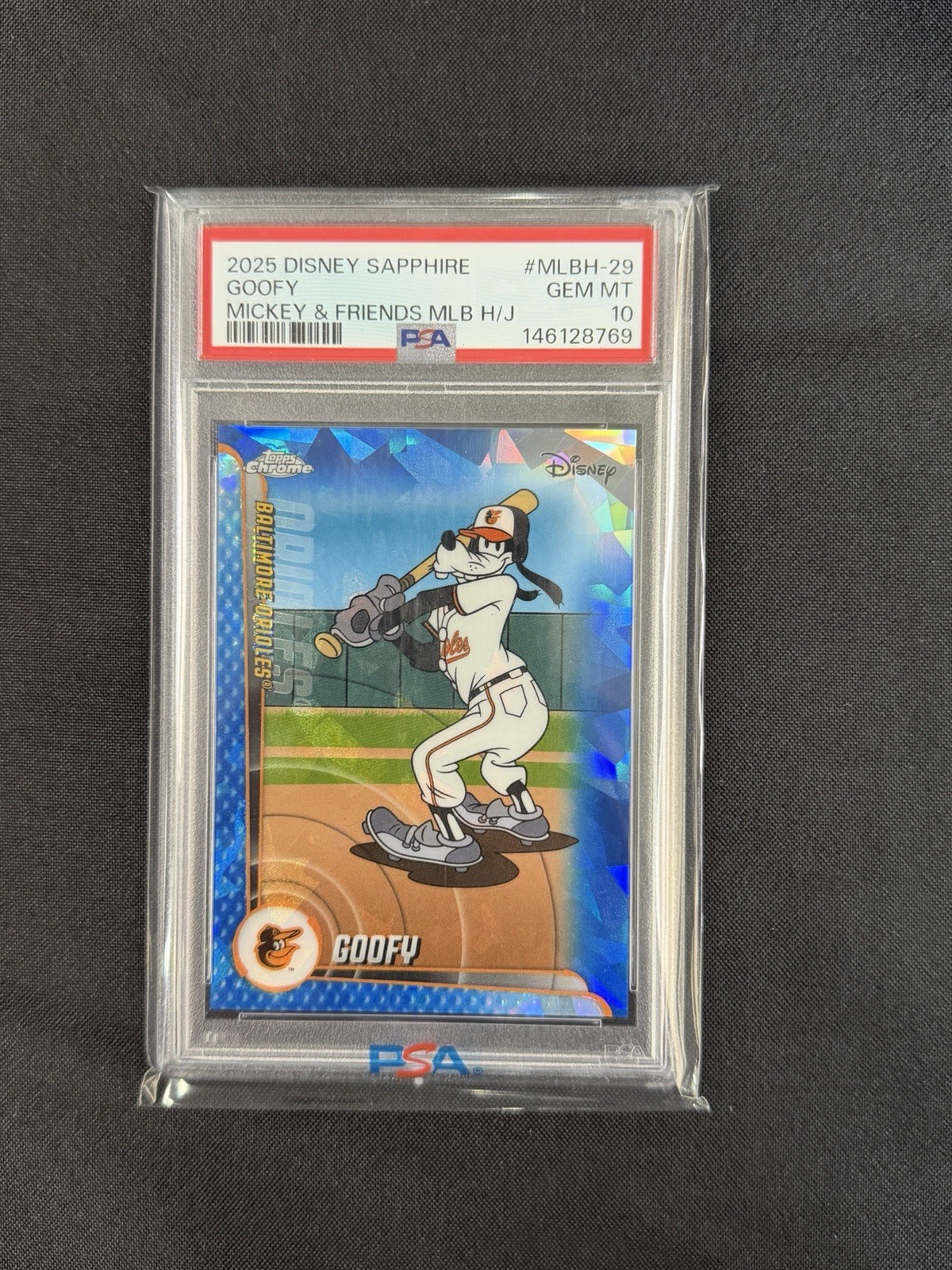 2025 TOPPS CHROME DISNEY SAPPHIRE MICKEY & FRIENDS MLB Orioles PSA 10
