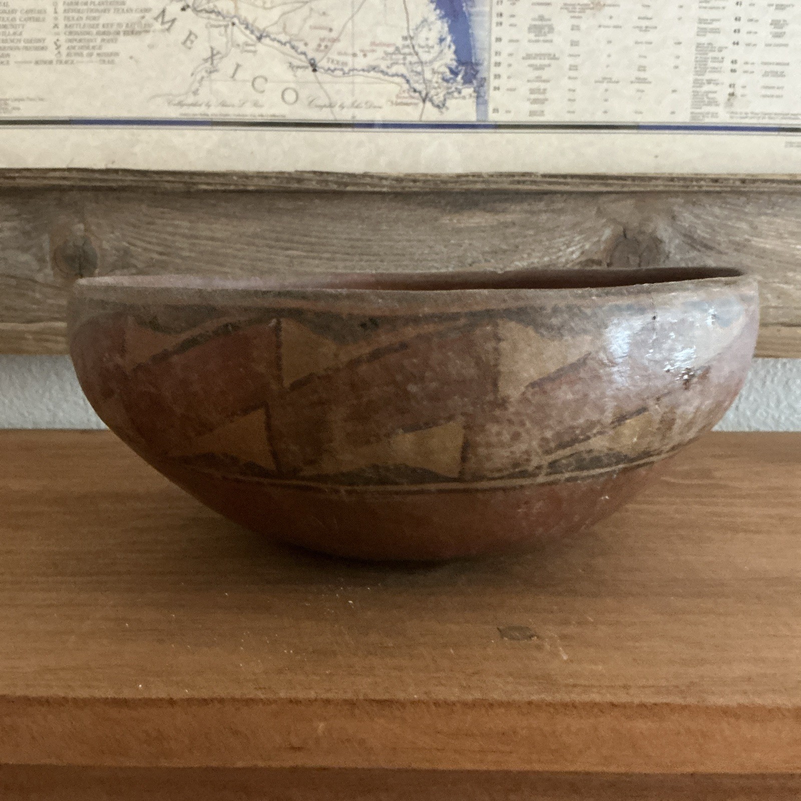 Very Old Nicely Restored Historic Zia Dough Bowl With 9.5 Inches Diameter
