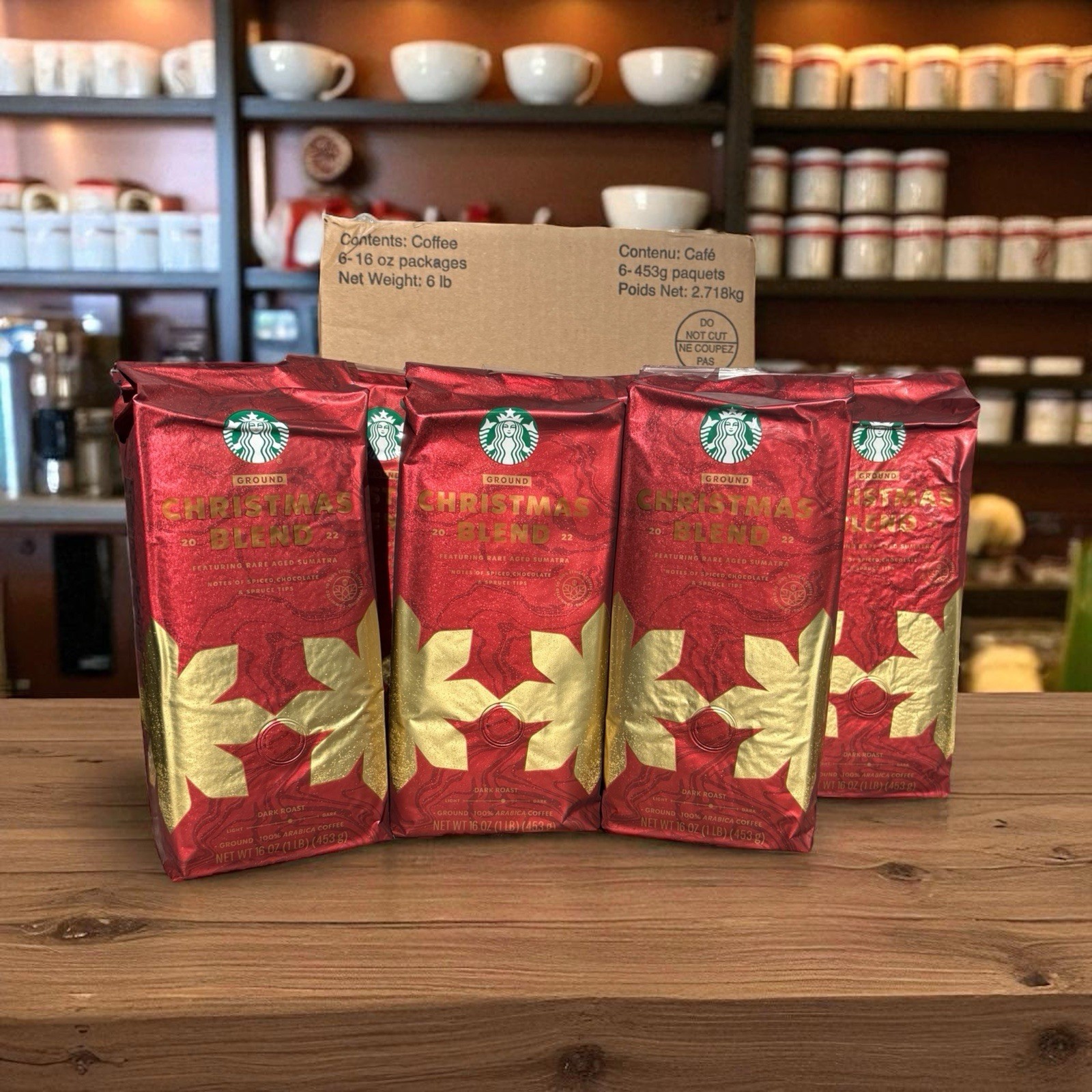 Starbucks Christmas Blend Coffee 2022 Ground 6 Pack Of 16oz Bags ( Collectible )