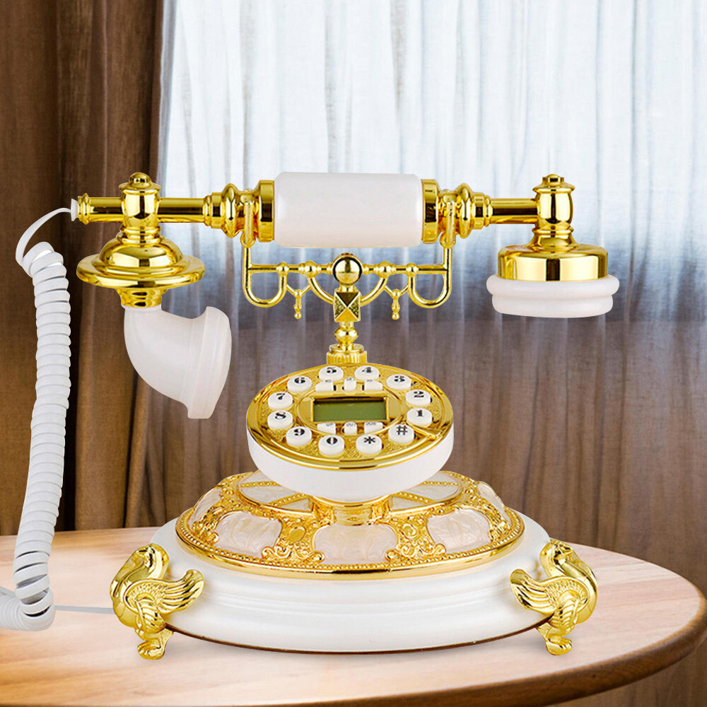 Antique European Style Telephone Old Fashioned Rotary Dial Phone Handset Phone