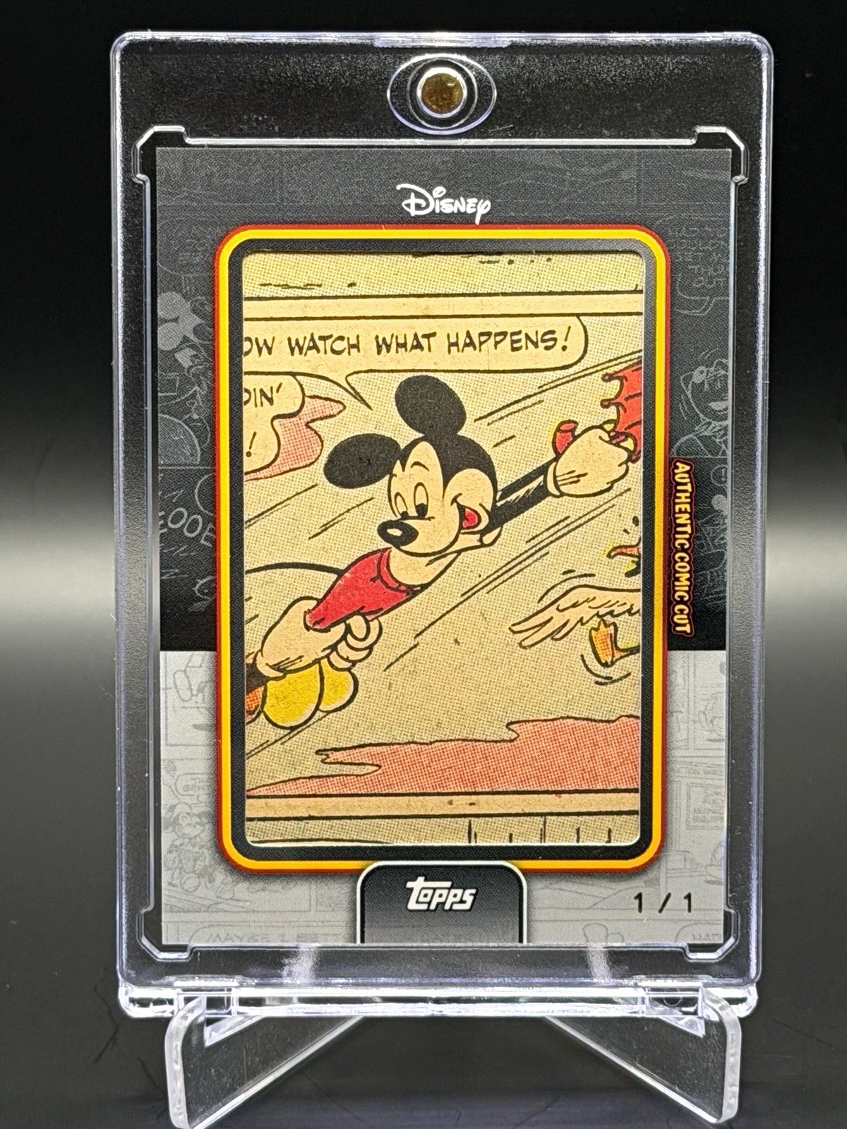 2026 Topps Disney Neon Mickey Mouse Comic Cuts MM-CC 1/1 Comic Cut