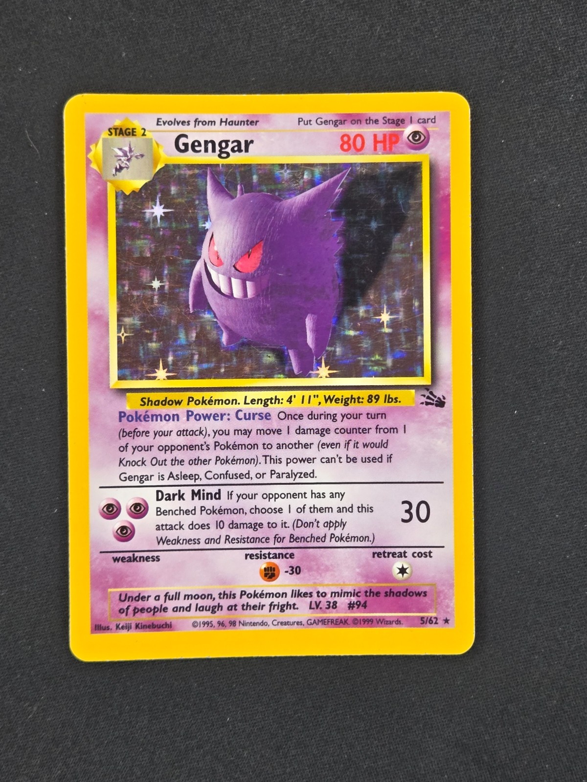 Gengar Fossil #5 Excellent
