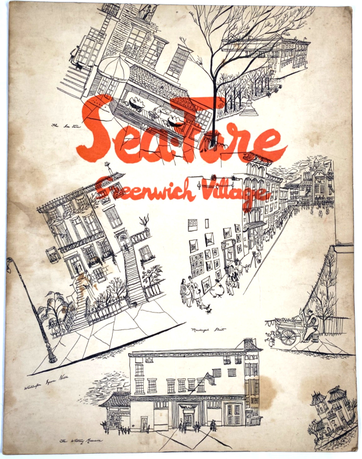 1940s SEA-FARE RESTAURANT - GREENWICH VILLAGE vintage dinner menu NEW YORK CITY