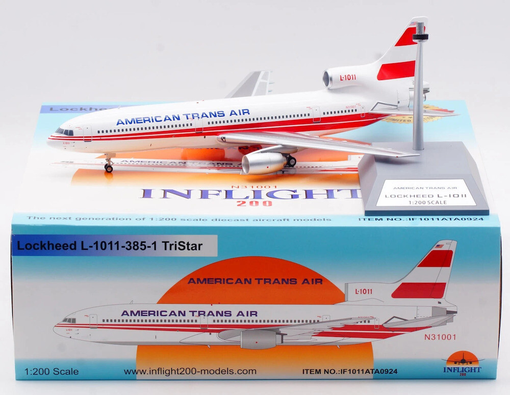 Inflight IF1011ATA0924 American Trans Air L-1011 N31001 Diecast 1/200 Jet Model
