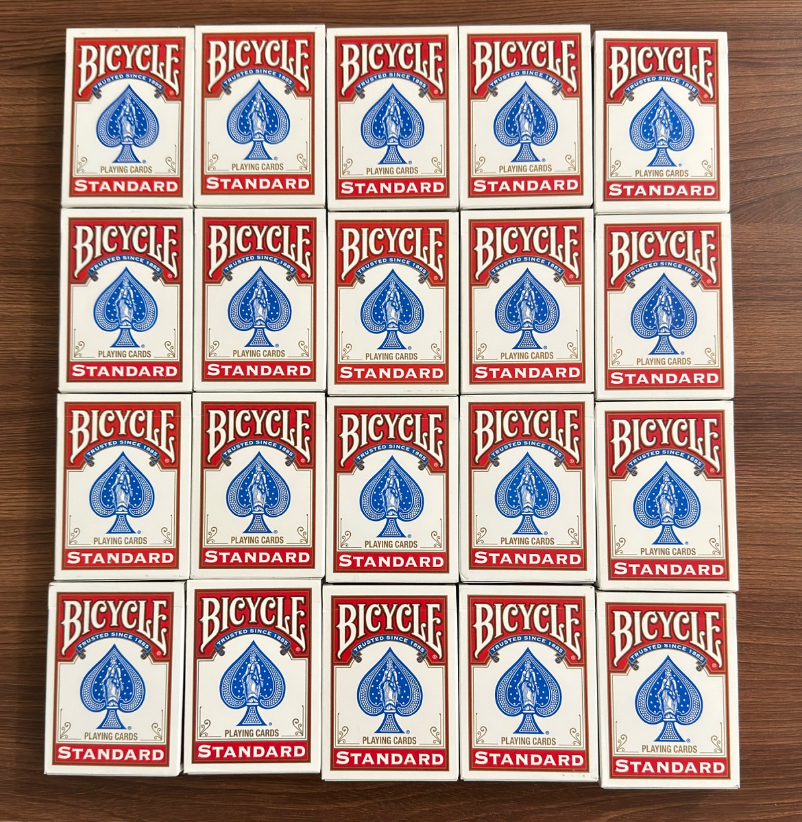 20 Decks - Bicycle Playing Cards Red only, VERY Lightly Used. Great Condition