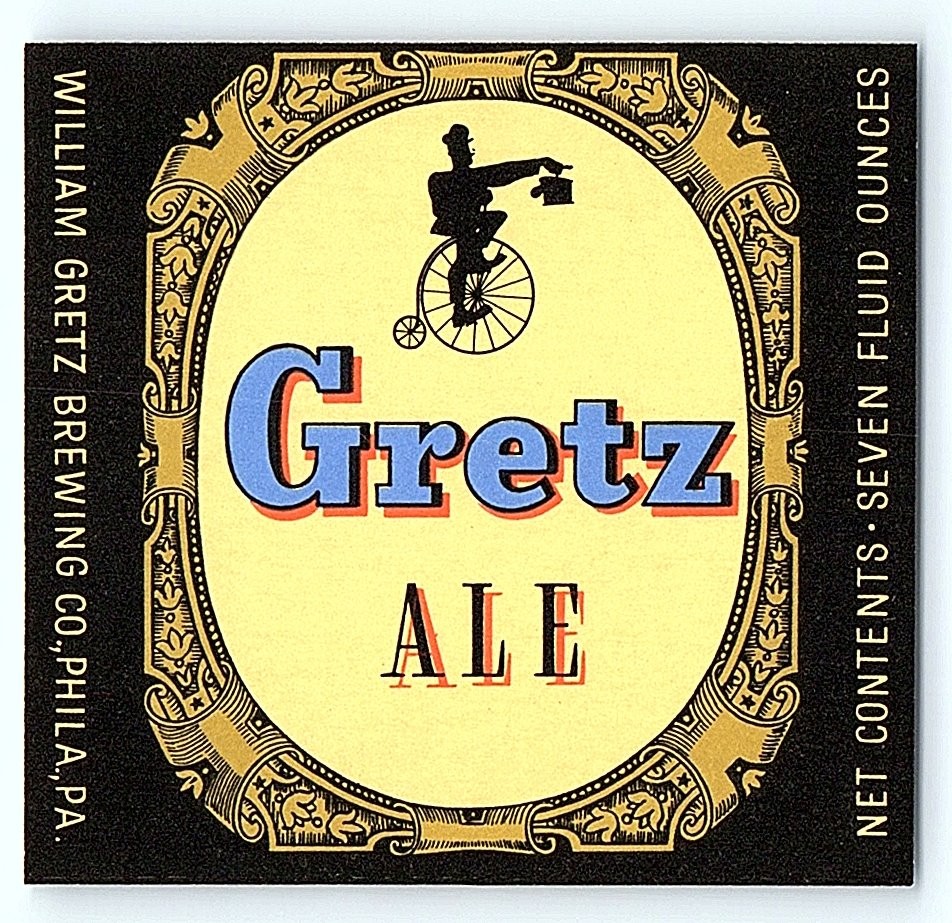 Vintage Gretta Ale Beer Label William Gretta Brewing Phila.