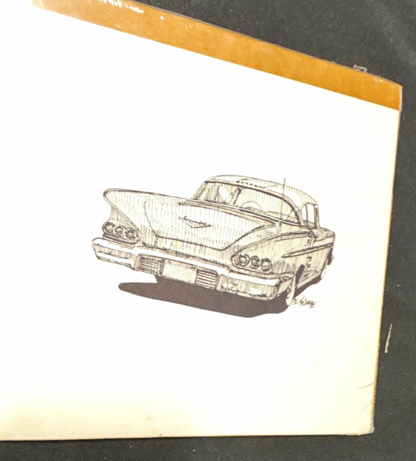 1958 Chevy Belair Print Drawing 1958 Chevrolet Print Trunk View Very Cool Nice 