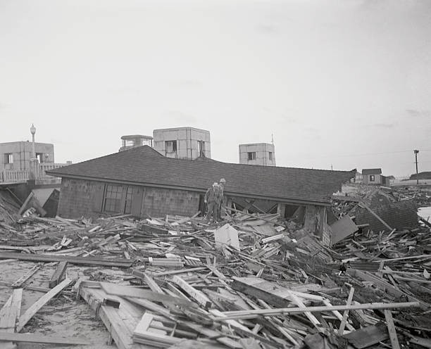 Typical scene of ruin along West Hampton waterfront hardest hit on- Old Photo