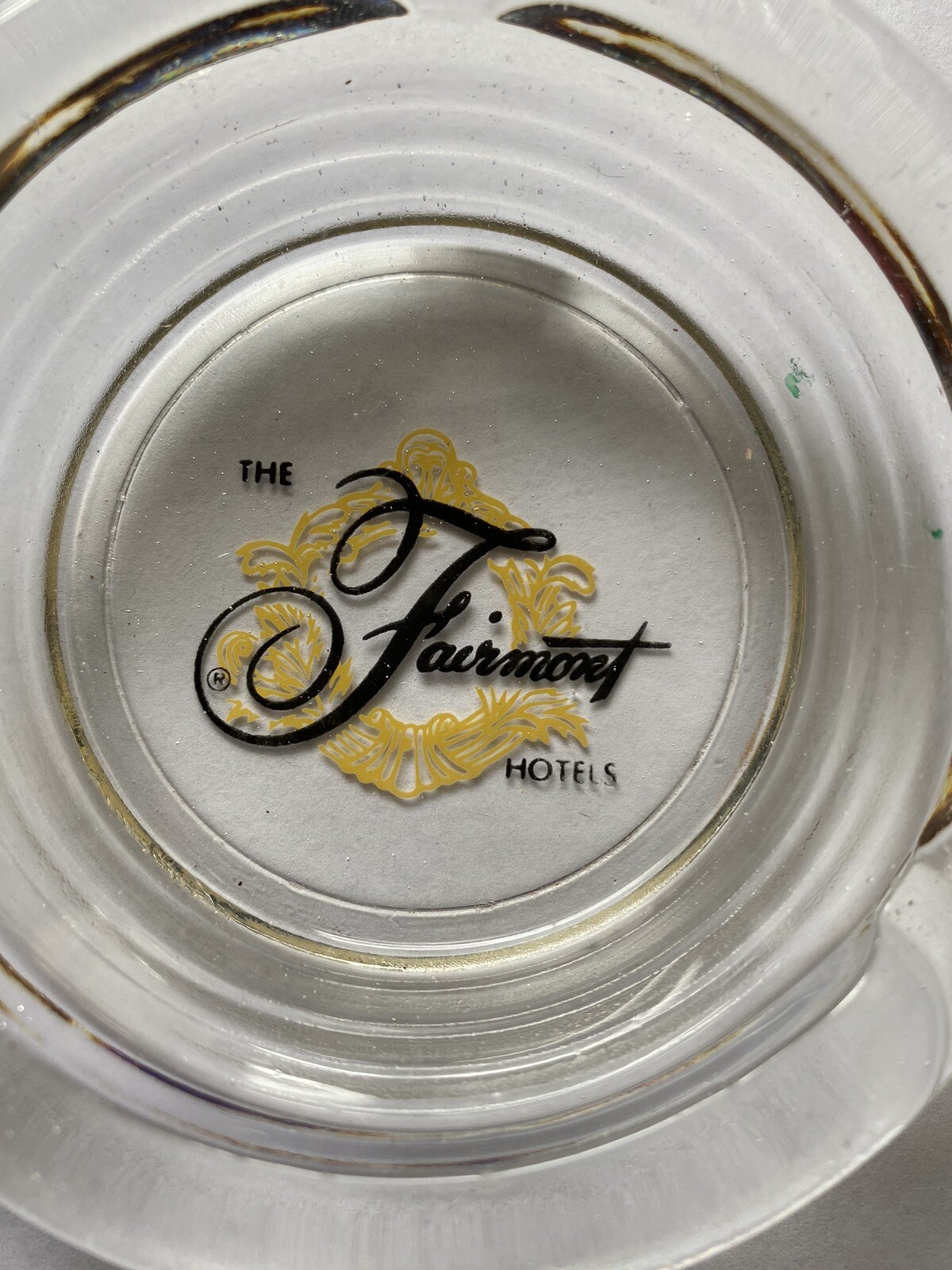 The Fairmont Hotels Vintage Glass Ashtray 4.25\