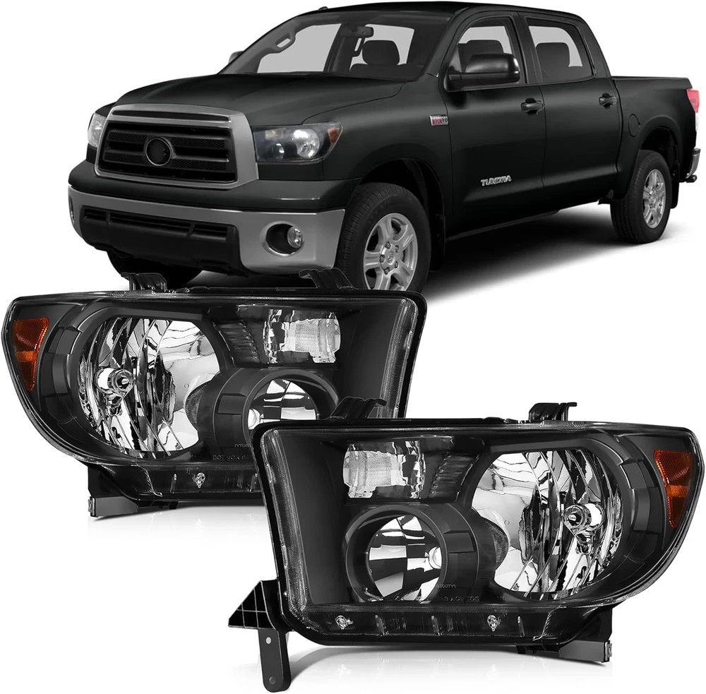Headlights Assembly Compatible with 2007-2013 Toyota Tundra W/Level Adjuster, fo