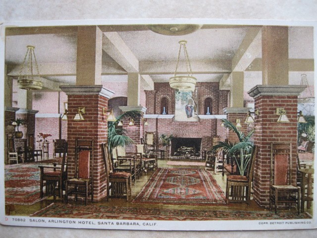 Santa Barbara California ~ Arlington Hotel Salon ~ Circa 1915 ~ # 195