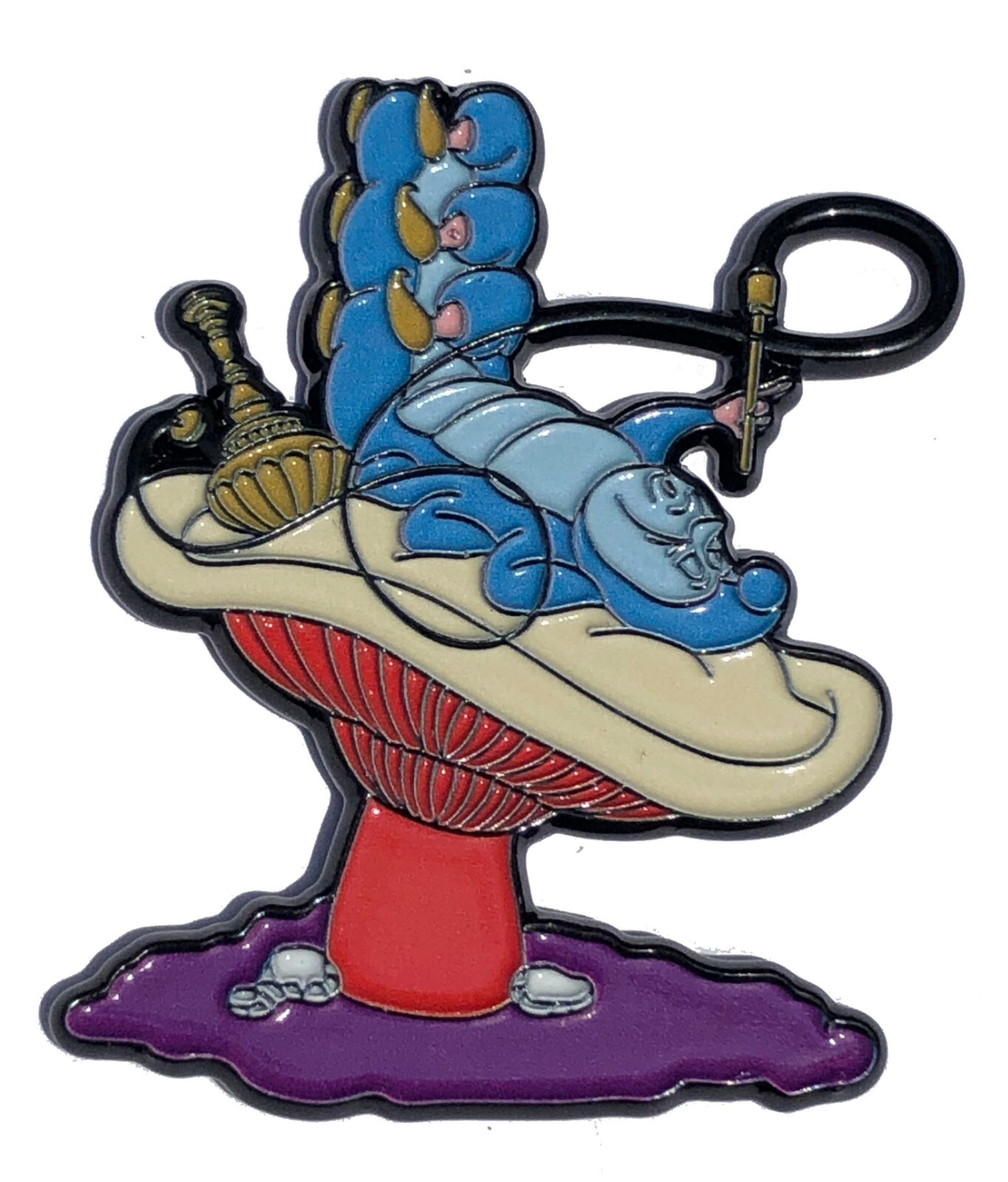 Hookah Smoking Caterpillar on Shroom Stoned HAT PIN Lapel Brooch