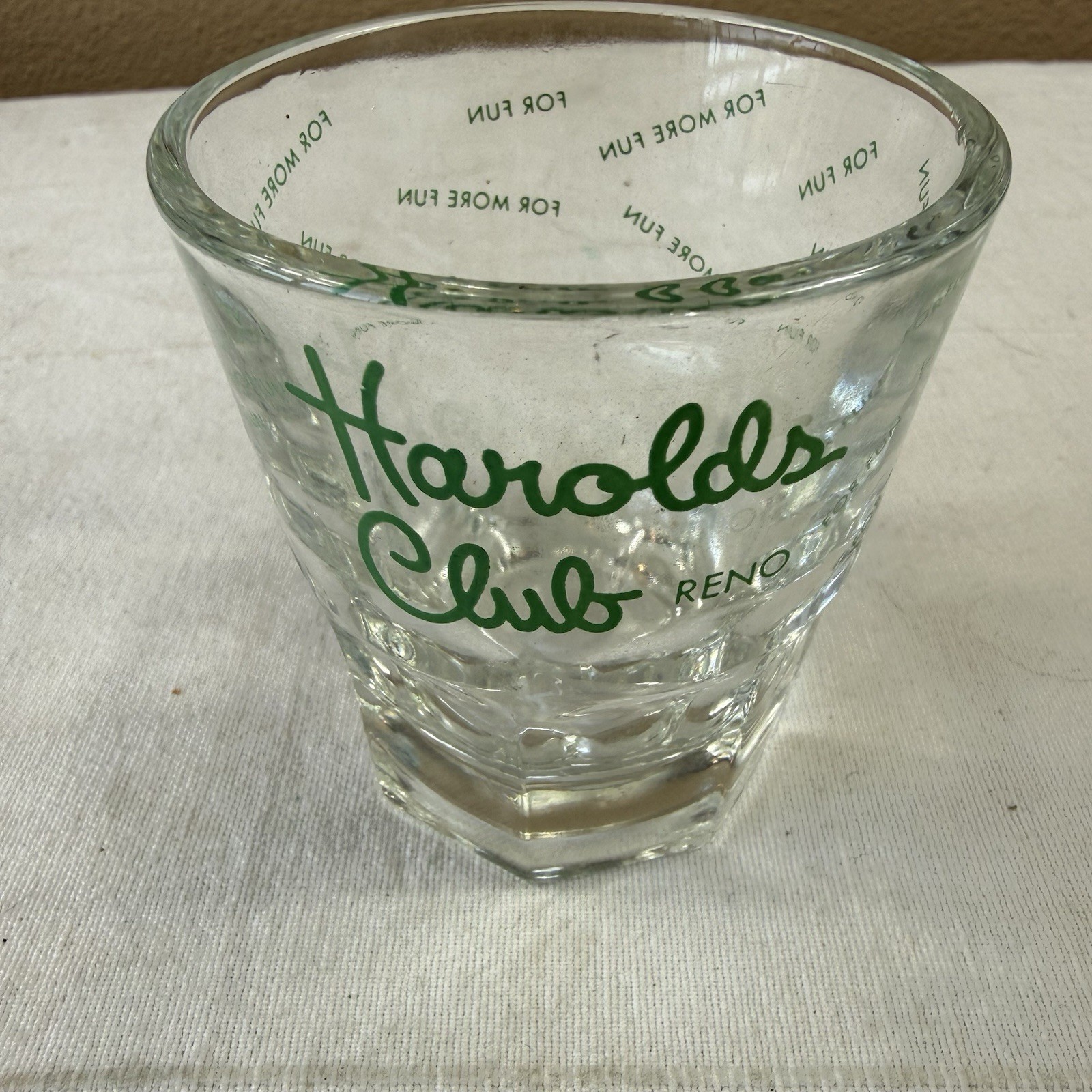 Vintage Harold\'s Club Reno, NV double shot glass heavy for more fun rare