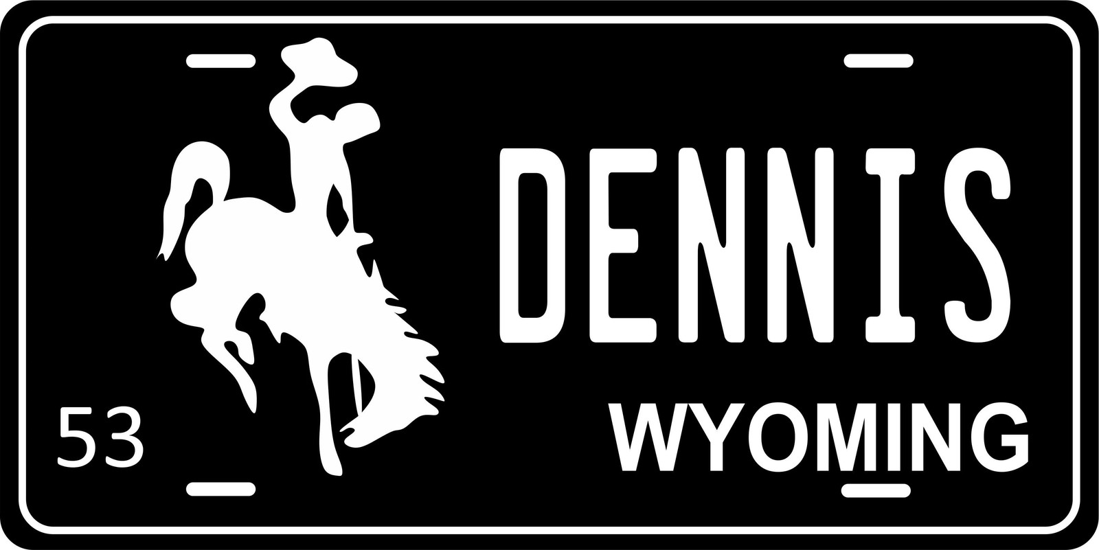 Wyoming 1953 Novelty License Plate Personalized Auto Motorcycle Bicycle