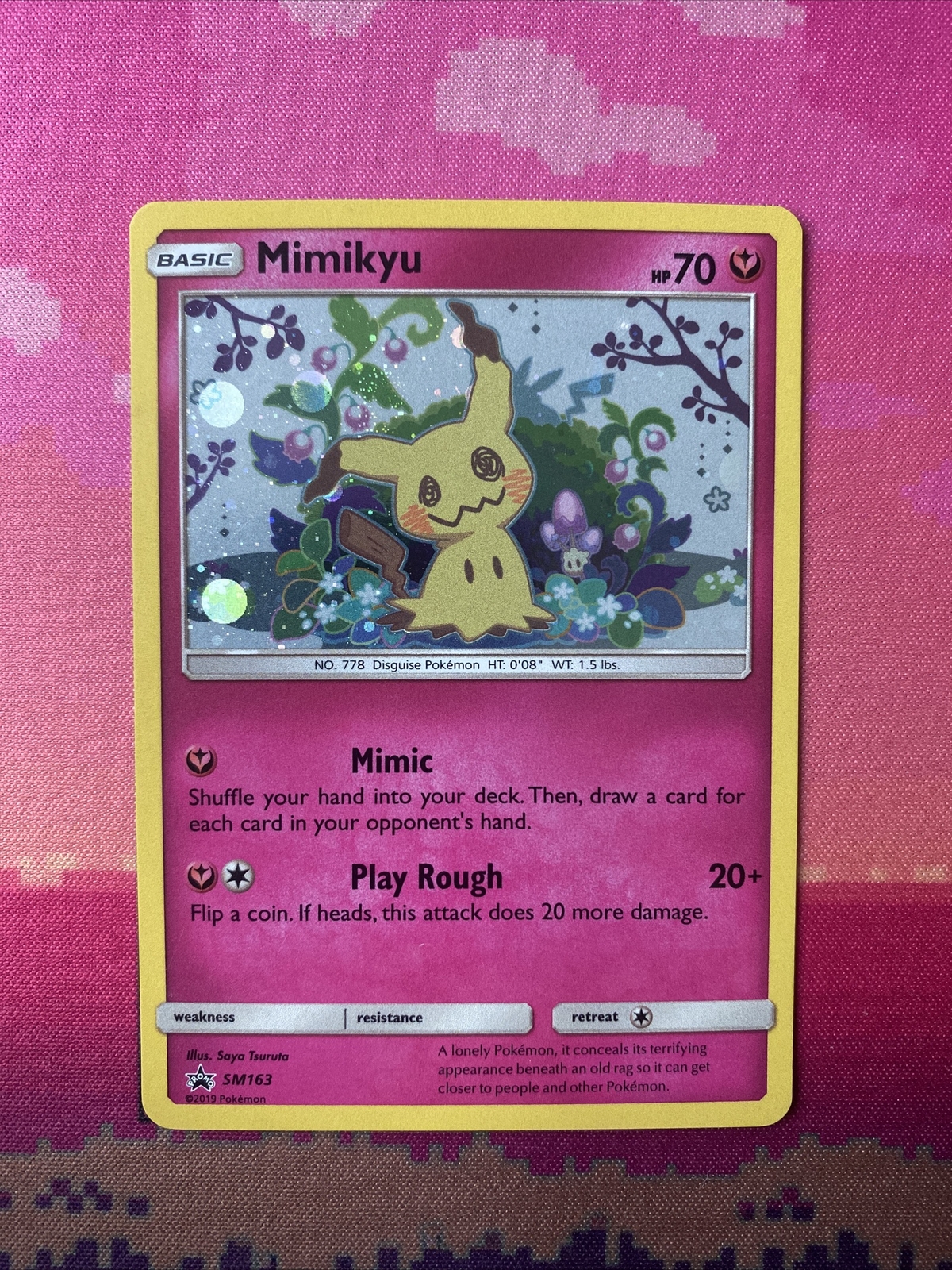 Pokemon Card Mimikyu SM163 Black Star Promo Holo Near Mint