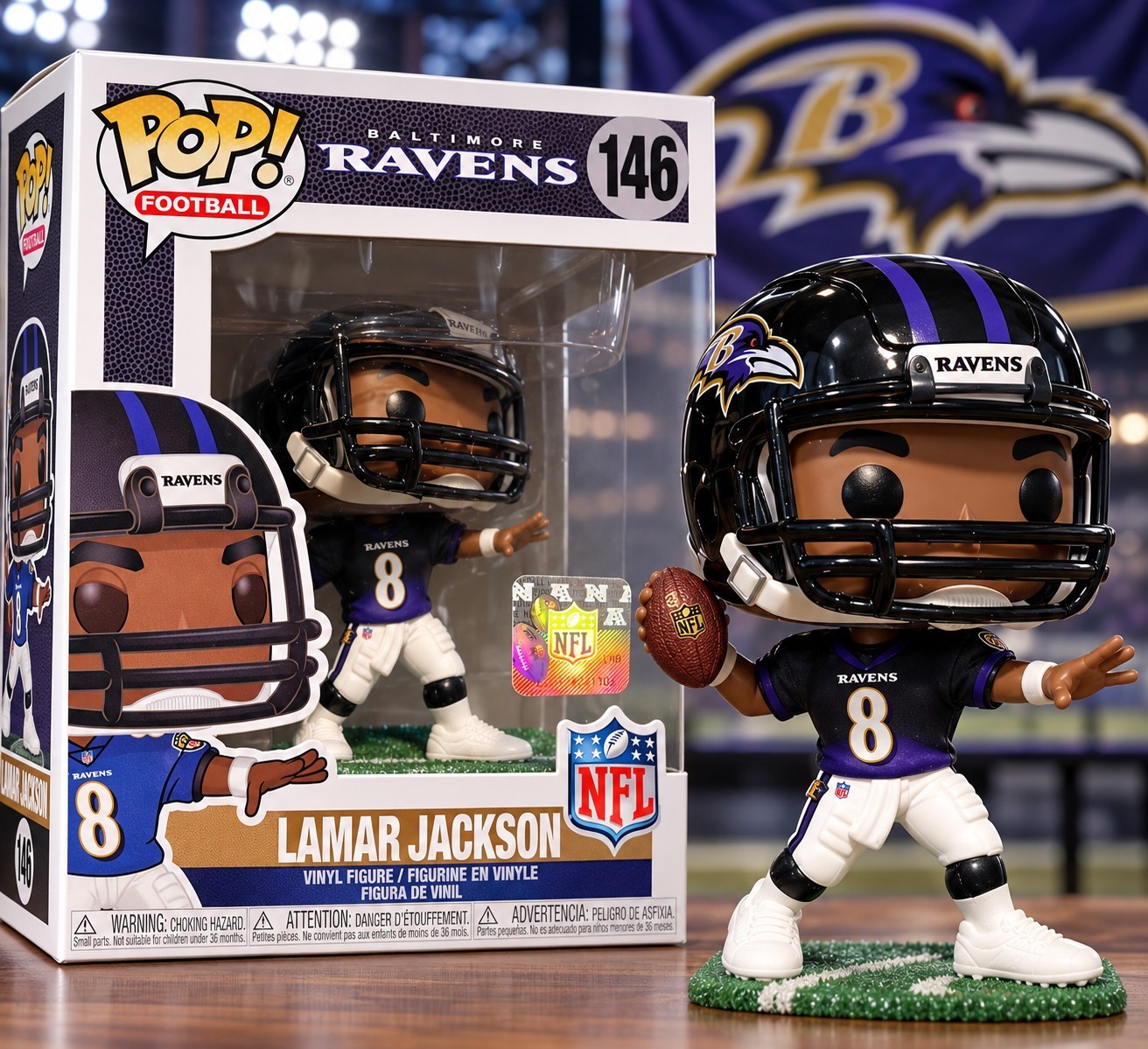 Funko Pop Football Lamar Jackson Baltimore Ravens Pop Vinyl Figure #146