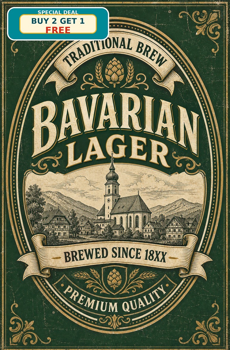 Bavarian Ayinger Lager Hell Beer Label Sign Vintage Brewery Pub Bar Wall Decor