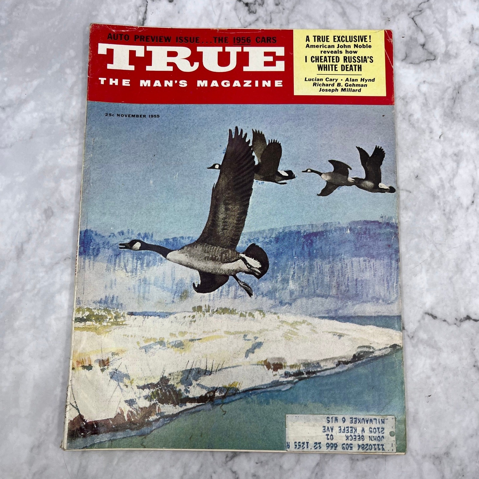 1955 November TRUE the man\'s magazine car 1956 Preview Russia\'s white death TJ3