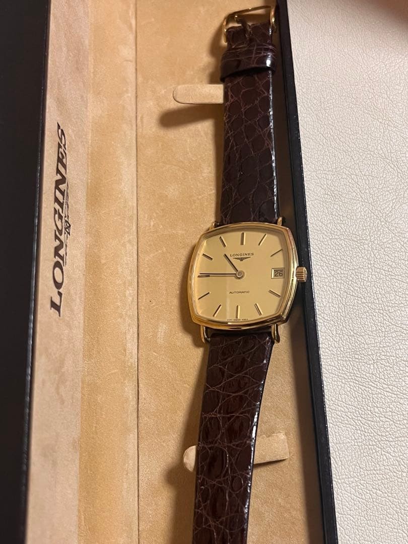 Longines Vintage Automatic Gold Square Watch 994-6303 Working Box