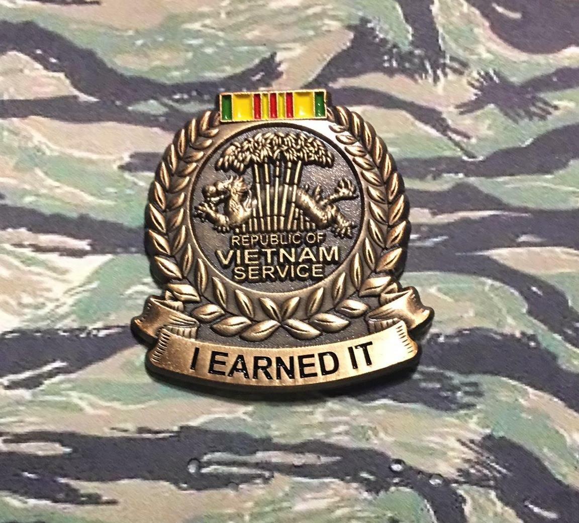 VIETNAM SERVICE MEDAL RIBBON LAPEL PIN...ARMY MARINES NAVY AIR FORCE COAST GUARD